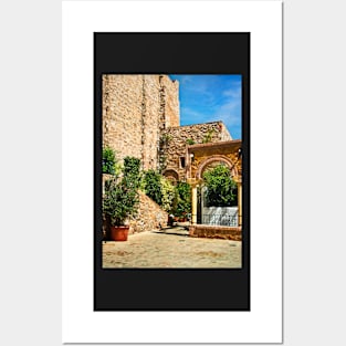 A Sunlit Terrace in Mojácar Pueblo Posters and Art